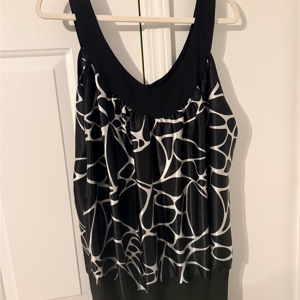 MKM Designs Black and White Patterned Blouse